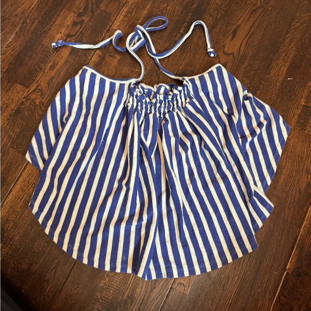 We The Free Blue and White Striped Smocked Halter Top Size M - Picture 15 of 15